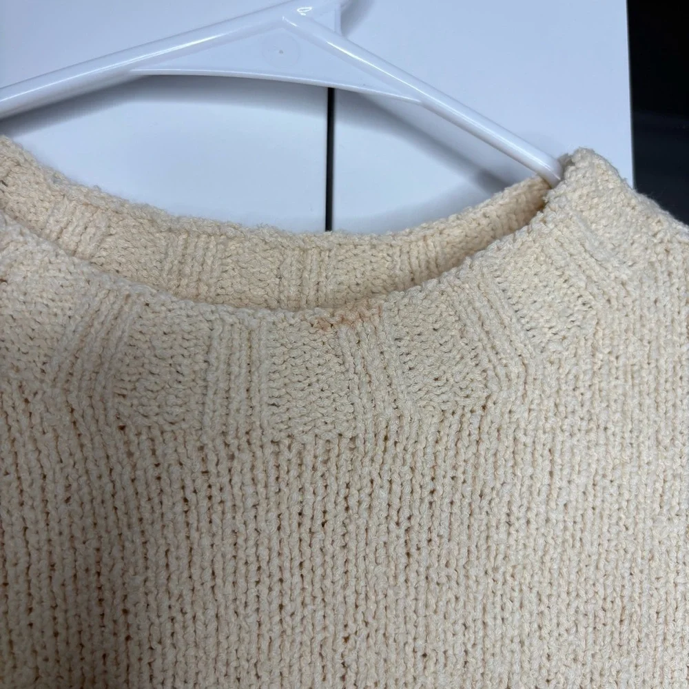 NWT J. Crew Marina Sweater Textured Cotton Blend Warm Sesame
